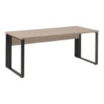 Bureau professionnel yukon ? 160 cm ch�ne clair et noir ? plateau large et pieds m�talliques
