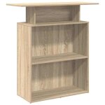 Bureau de r�ception - clarence - ch�ne sonoma - bois ding�nierie - 100x40x104 cm - 60 kg max - �tag�re ...
