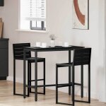 Bureau droit r�glable vidaxl 100 x 50 x 905 cm ? ch�ne noir (bois ding�nierie & acier)