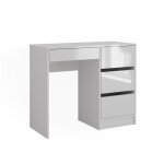 Bureau sherry 90x40cm avec tiroirs blanc haute brillance vicco
