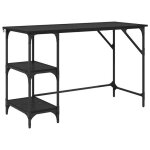 Bureau style industriel - vidaxl - 120x50x75 cm - ch�ne noir - bois ding�nierie - 3 �tag�res