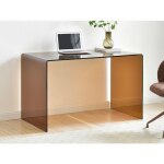 Bureau - verre tremp� - brun - elstron
