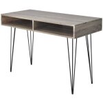 Vidaxl bureau avec 2 compartiments gris
