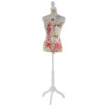 Buste de couture feminin sur pieds hauteur regable mannequin fee deco vitrine fibre de verre