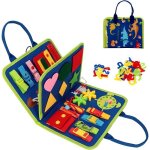 Busy board pour enfant - dinosaure jouet planche montessori portable - bleu - 1 - 4 ans