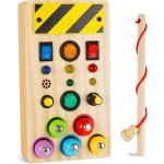 Busy boardjouet ducatif avec boutons led lumineuxjouet en bois tableau sensoriel module motricit jeux ...