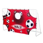 But de football avec filet et panneau de ciblage - nils - 240x150 cm - panneau dentra�nement inclus - ...