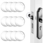 But�e de poign�e de porte murale - 12pcs - transparent - rond