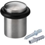 Bute de porte - inofix - modle  vis - acier inox - ronde - joint caoutchouc