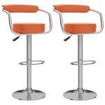 #buy#4137lot de 2 tabouret de bar design industriel - tabouret cuisine tabouret haut chaise de bar orange ...