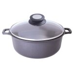 Coquelle choc extr�me fonte et aluminium - de buyer - � 28 cm - couvercle en verre