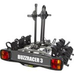 Porte - vlo sur attelage buzzrack - buzzracer 3 - plateforme 3 vlos - noir - attache boule de remorquage ...