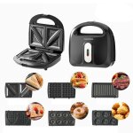 C gaufrier - culinorea - 25�25�12cm appareil de petit - d�jeuner 6 en 1 sandwichs gaufres grill moule ...