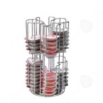 C� porte capsules - distributeur pr�sentoir rotatif pour 64 capsules tassimo acier chrom� auto - ramassage ...