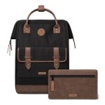 Cabaia sac � dos de loisirs noir marron pour femme et homme - adventurer waxed cotton backpack l trogir ...