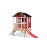 Cabane en bois pour enfants - exit toys - loft 300 - rouge - utilisation extrieure