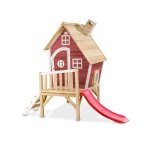 Cabane en bois - exit toys - fantasia 300 - rouge - pour enfants - bois massif