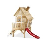 Cabane de jeu en bois - exit toys - fantasia 300 - pieds sur�lev�s - toboggan inclus