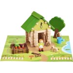 La cabane du jardinier 60 pices - jeujura - jeu de construction en bois naturel tapis et accessoires ...