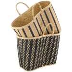 Cabas en jonc - aubry gaspard - 52x24x35 - 44cm - motif rayures verticales