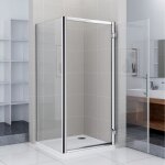 Cabine de douche - chrom - 100x80cm - verre securit 6mm - porte pivotante - hauteur 185cm