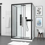 Cabine de douche 115x90x210 cm avec receveur + bonde 90mm + grille linaire - factory 2