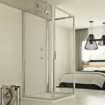 Cabine douche 3 cts 80x80x80 cm h198 transparent mod. cristal trio 1 porte