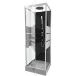 Cabine de douche - aurlane - study - verre sérigraphié - gris - 70x70x225cm Cabine de douche - aurlane - study - verre sérigraphié - gris - 70x70x225cm