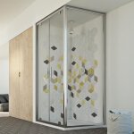 Cabine douche carrée cristal duo 2 portes - cristal duo - 90x90 cm - verre 6mm - aluminium chromé - gris ... Cabine douche carrée cristal duo 2 portes - cristal duo - 90x90 cm - verre 6mm - aluminium chromé - gris ...