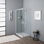 Paroi de douche avec chassis blanc 70x90 cm venere
