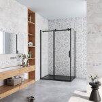 Cabine de douche coulissante 140x90x200cm porte de douche + paroi lat�rale hauteur 200cm en 8mm verre ...