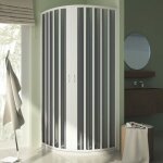 Cabine douche demi - circulaire 80x80 cm rayons 55 h185 en plastique pvc modle sharp ouverture centrale ...