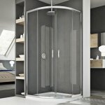 Cabine douche demi - circulaire 90x90 cm h185 transparent modle junior