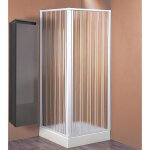 Cabine de douche - forte - bk10 - pvc - porte pliante - blanc - transparent