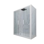 Cabine de douche - forte - glam duo - 90x170 h200 - pvc blanc mat avec verre transparent