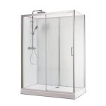 Cabine de douche krone - verre transparent - blanc - rectangle - luxuriance
