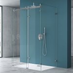 Cabine de douche mai & mai forme u 80x100 porte coulissante verre tremp� transparent rav17 - 2uk