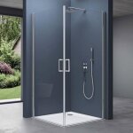 Cabine de douche pare douche design 70x100x195cm rav24k avec deux portes verre de securite de 6 mm transparent ...