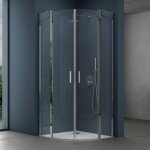 Cabine de douche pare - douche douche en quart de cercle 90x90x195 ravenna52k avec verre transparent ...