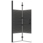 Cabine de douche pliable - wiens - 100x140 cm - noir - transparent - verre de s�curit� esg - aluminium ...