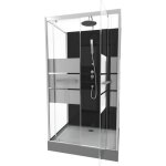 Cabine de douche avec portes sérigraphiées - gris - 110 x 80 x 235 cm Cabine de douche avec portes sérigraphiées - gris - 110 x 80 x 235 cm