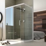 Cabine douche en pvc - glax - modle glax - rectangulaire - 120 cm - 6 mm - rversible