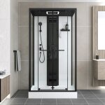 Cabine de douche rectangle 115x90x218 cm - fonction hammam jets hydromassants led et bluetooth