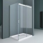 Doporro cabine de douche avec bac � douche paroi de douche avec porte coulissante 80x100x195cm montage ...
