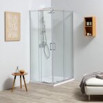 Paroi de douche r�glable et sur mesure de 68 � 80 cm en verre 4 mm leo