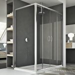 Cabine douche - replay - duo 2 portillons - 90x120 cm - verre 6mm - aluminium