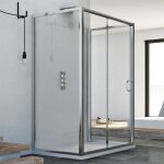 Cabine douche - replay - trio avec 1 portillon - 120 cm - 6 mm - transparent Cabine douche - replay - trio avec 1 portillon - 120 cm - 6 mm - transparent