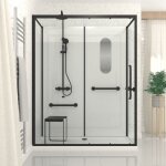 Cabine de douche scurise et accessible  tous 160x85x220cm - mitigeur thermostatique