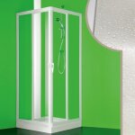 Cabine douche venere centrale forte 80x80cm en acrylique avec ouverture coulissante - blanc