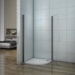 Cabine de douche - chrom - 90x90 cm - verre tremp 6 mm - 1 / 4 de rond - anticalcaire